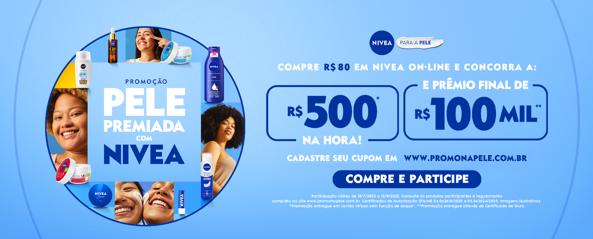 Promoção Pele Premiada com Nivea