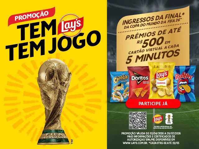 Promoção Elma Chips Tem Lays® Tem Jogo 2026
