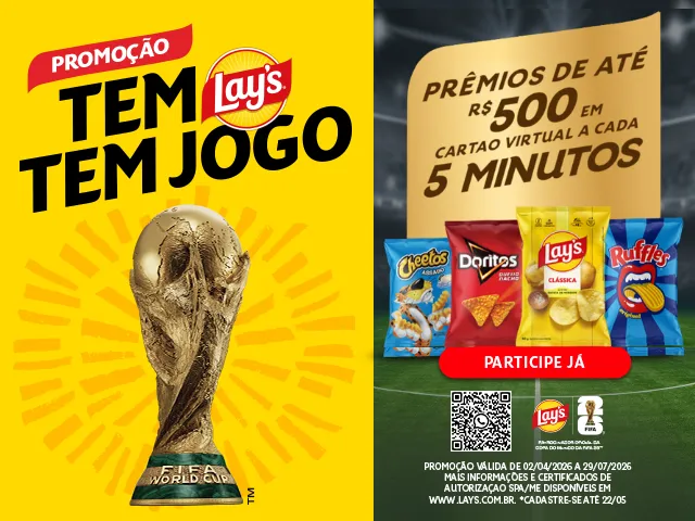 Promoção Elma Chips Tem Lays® Tem Jogo 2026