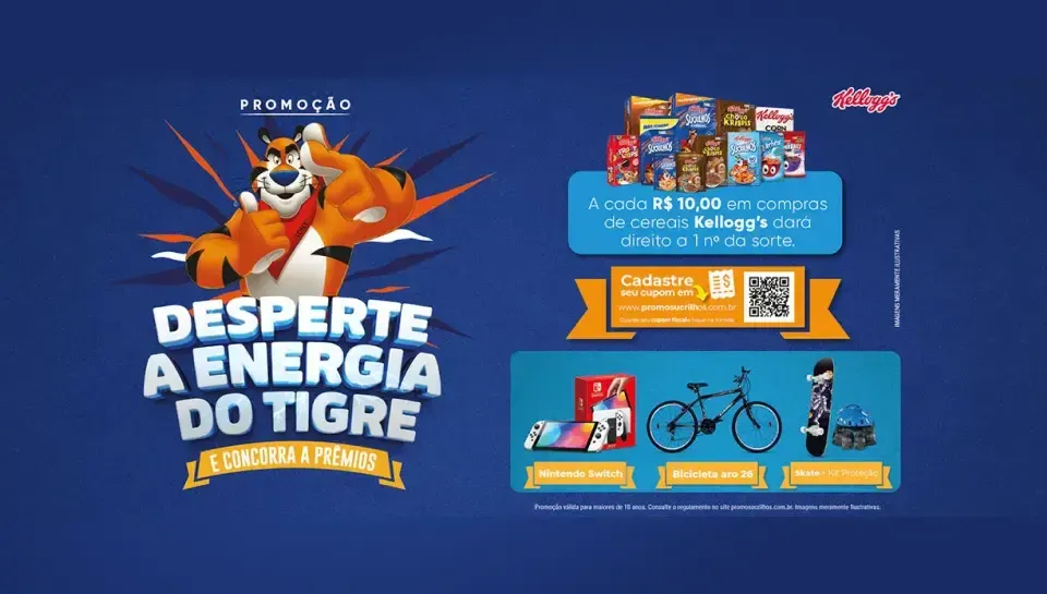 Promoção Sucrilhos Kellogg's 2024 Desperte a Energia do Tigre