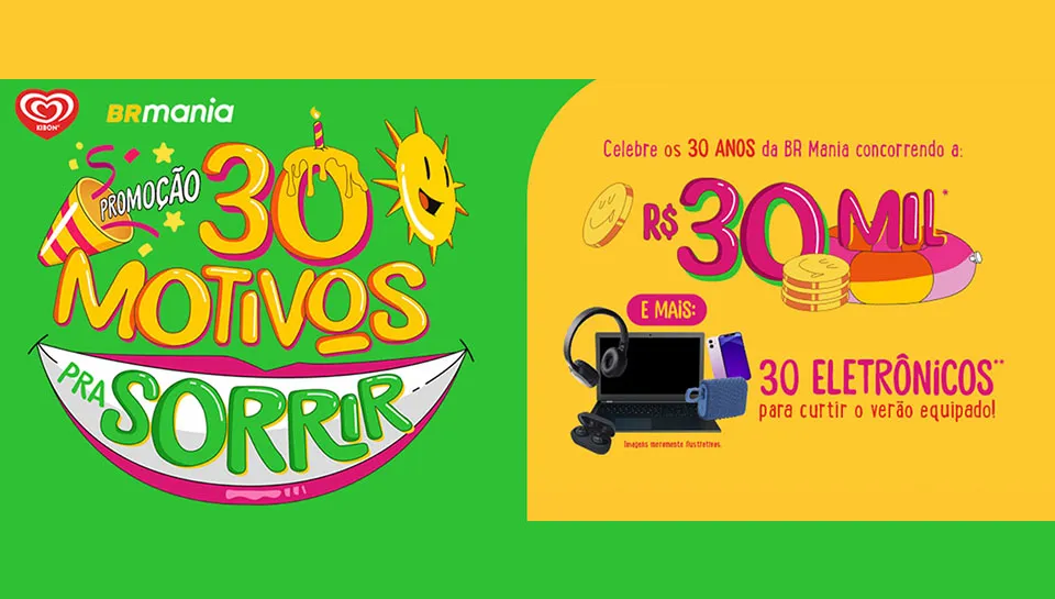 Promoção Kibon & BR Mania 30 Motivos para Sorrir 2024