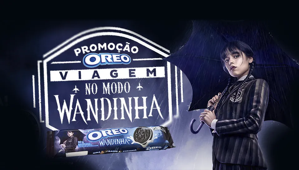 Promoção Oreo Viagem no Modo Wandinha 2024