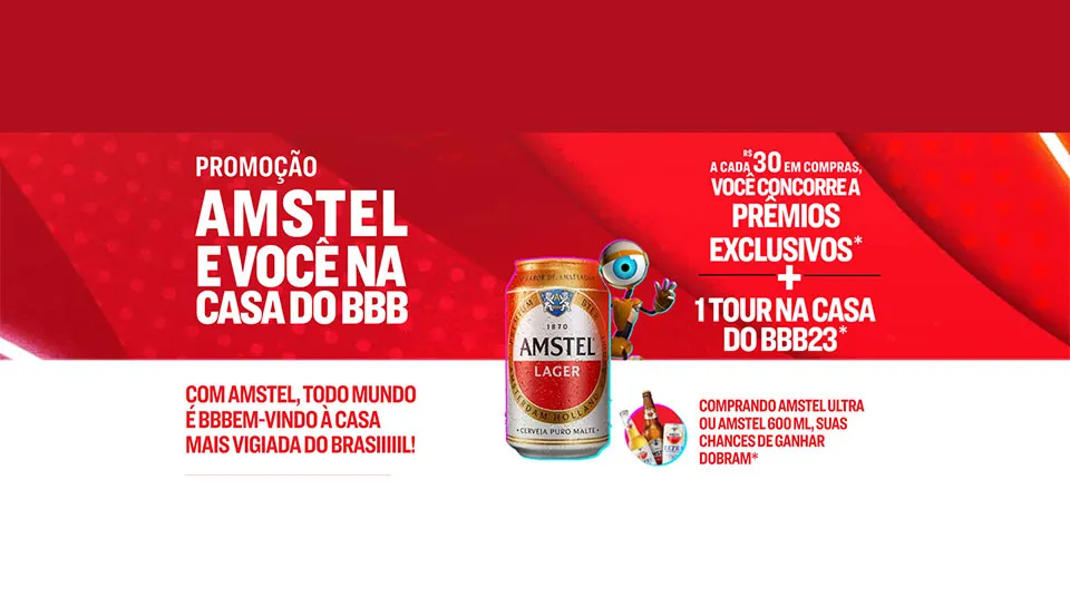 Promoção Amstel e você na Casa do BBB 2023