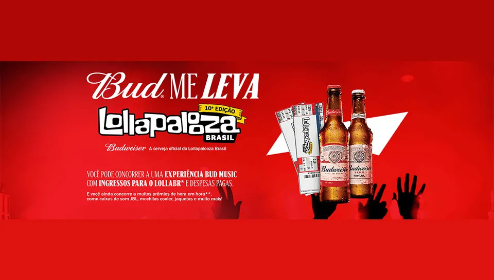 Promoção Budweiser Me Leva Lollapalooza Brasil 2023