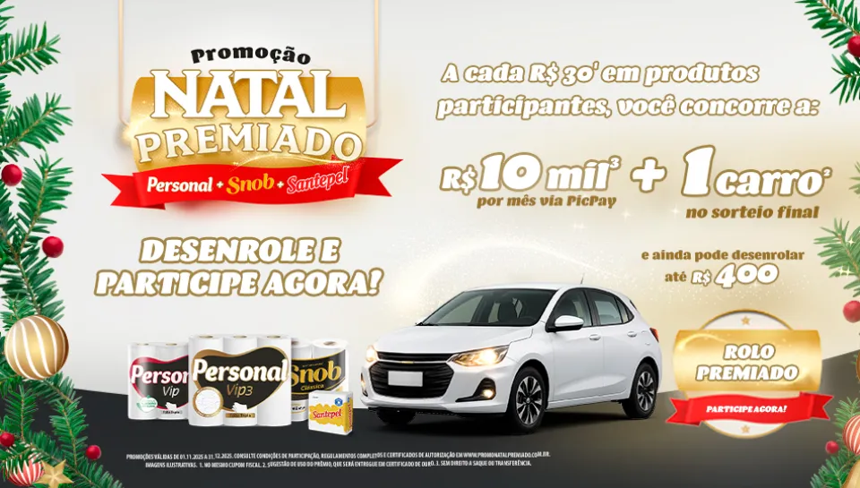 Promoção Natal Premiado Personal, Snob e Santepel 2025