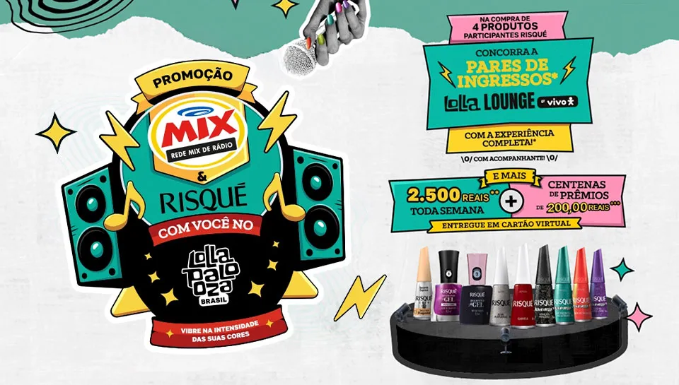 Promoção Mix e Risque Lollapalooza 2026