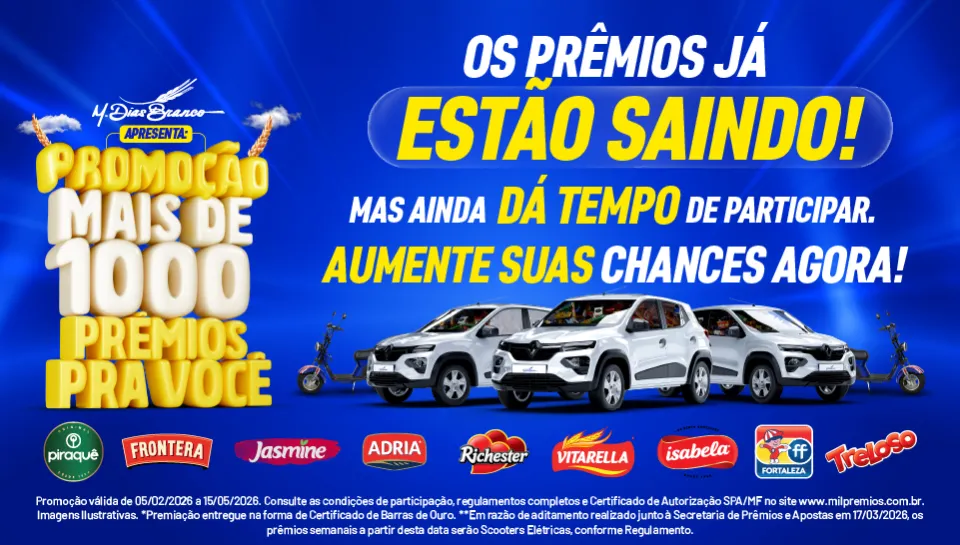 Promoção M.Dias Branco Mais de 1000 Prêmios pra Você 2026