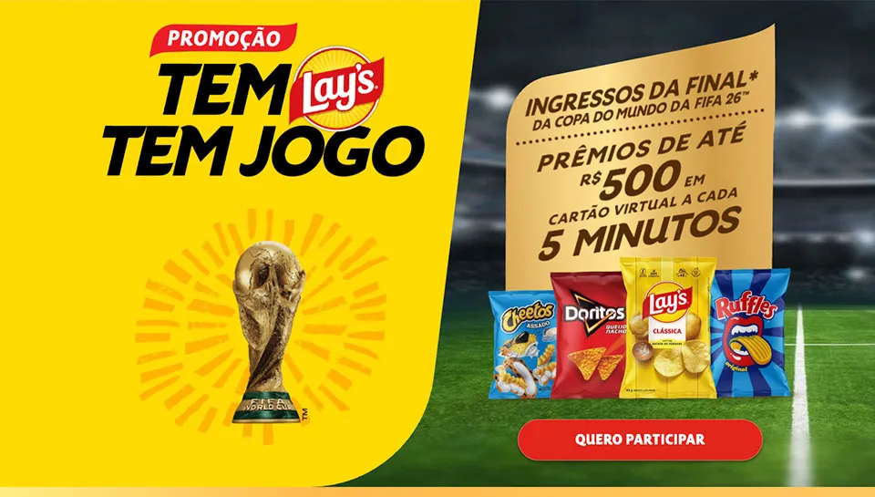 Promoção Elma Chips Tem Lays Tem Jogo 2026