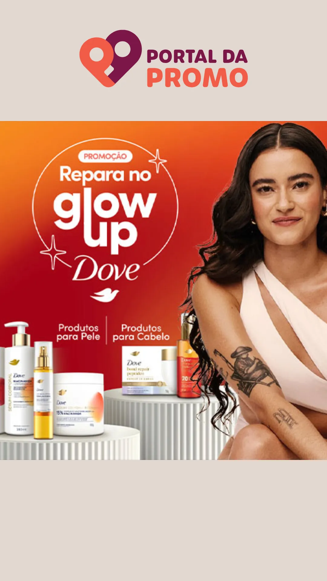 Promoção Repara no GlowUp Dove 2026