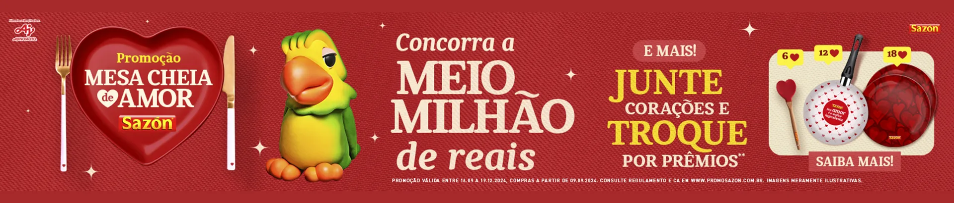 Promoção Sazón 2024 Mesa Cheia de Amor