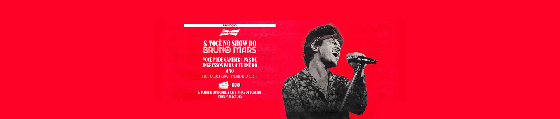 Promoção Budweiser e Você no Show do Bruno Mars 2024