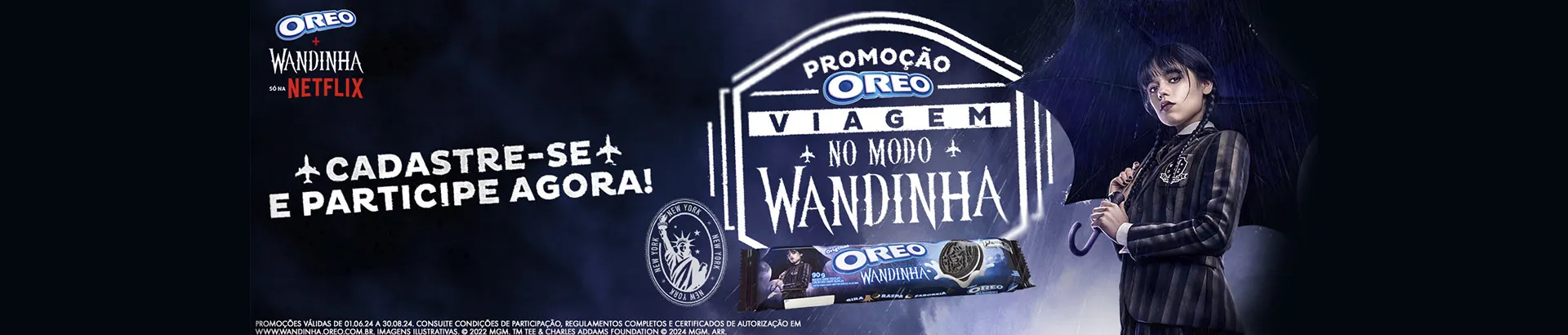 Promoção Oreo Viagem no Modo Wandinha 2024