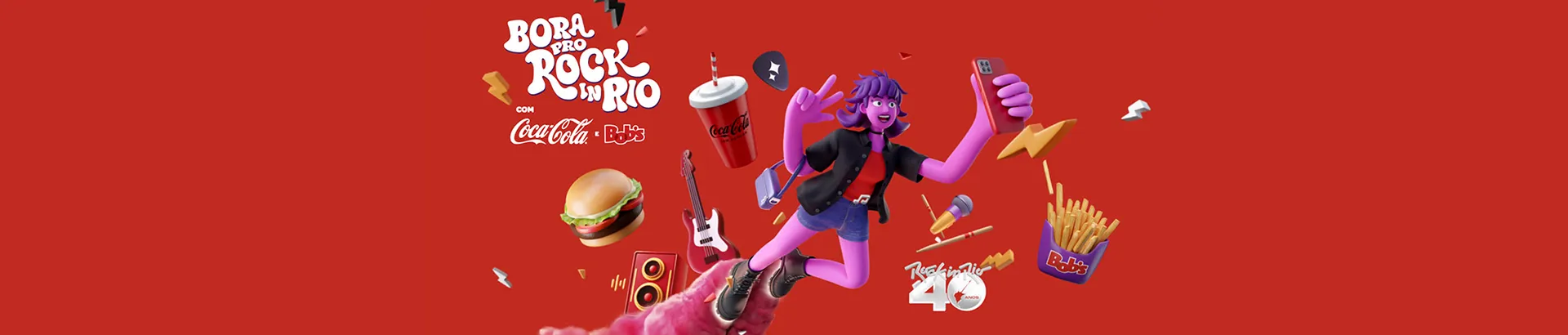 Promoção Bob's & Coca-Cola 2024 Bora pro Rock In Rio