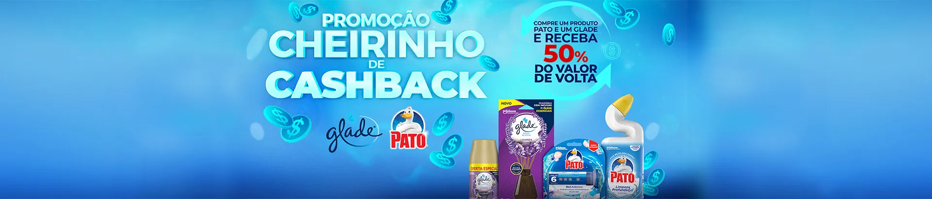 Promoção SC Johnson Glade e Pato 2024 Cheirinho de Cashback