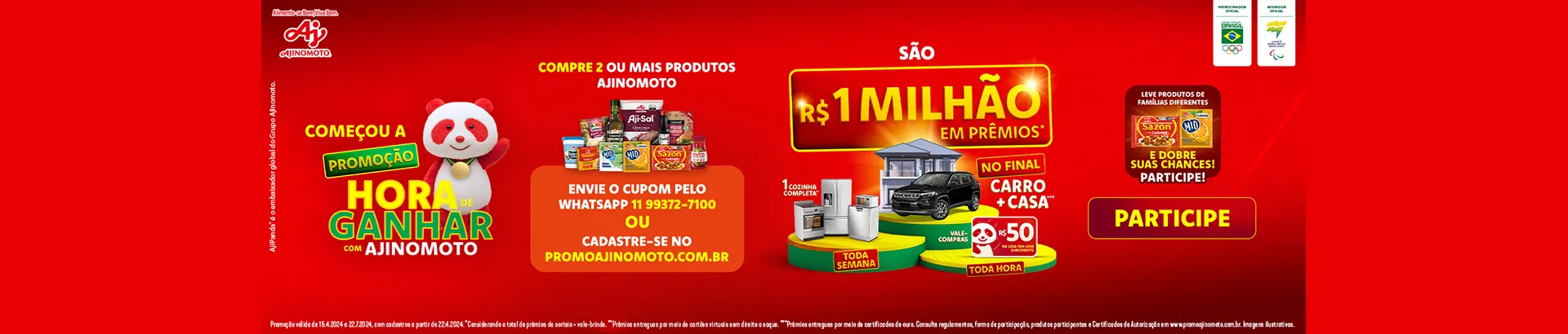 Promoção Hora de Ganhar com Ajinomoto 2024