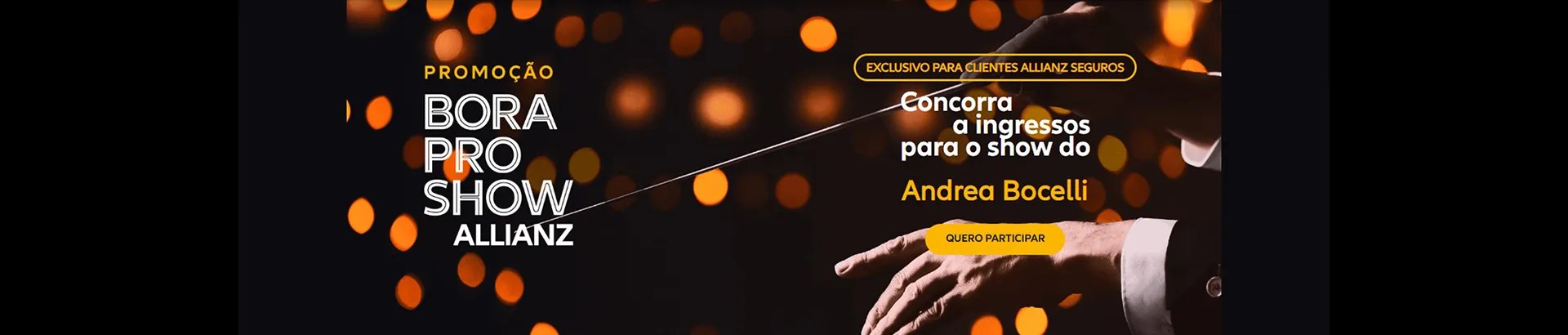 Promoção Allianz 2024 Bora pro Show Andrea Bocelli