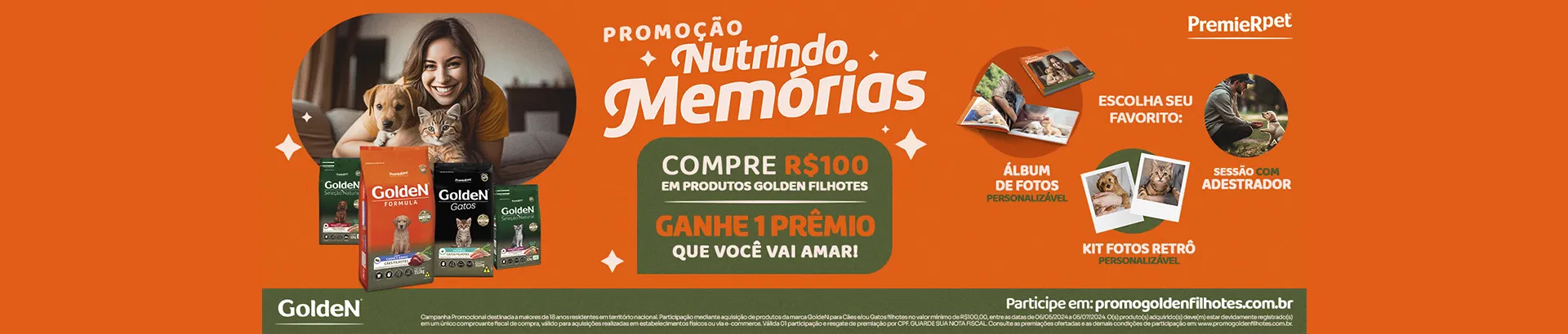 Promoção Golden Filhotes 2024 Nutrindo Memórias