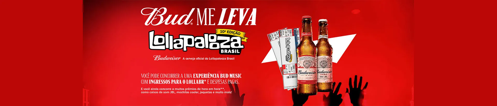 Promoção Budweiser Me Leva Lollapalooza Brasil 2023