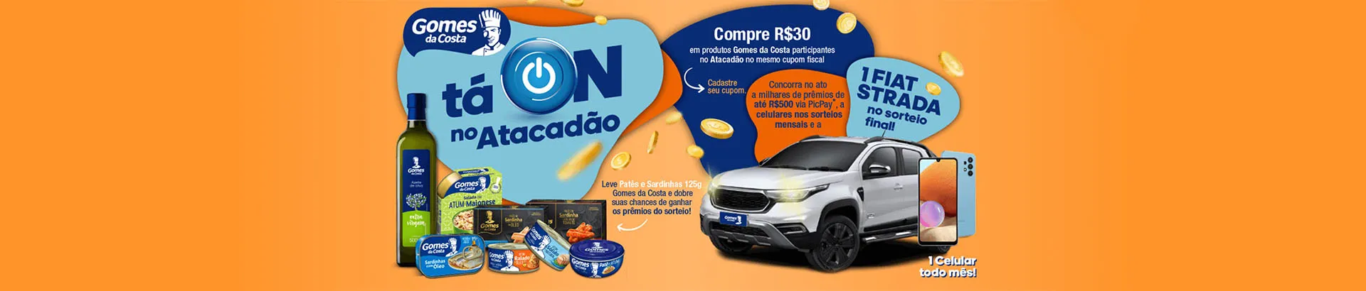 Promoção Gomes da Costa Tá On no Atacadão 2023