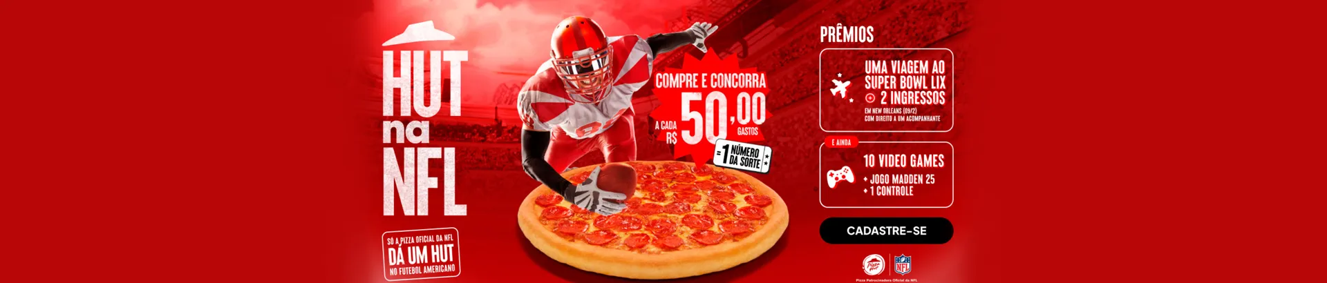 Promoção Pizza Hut + NFL 2025