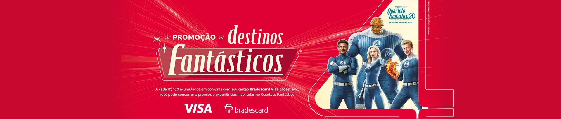 Promoção Destinos Fantásticos Visa Bradesco 2025
