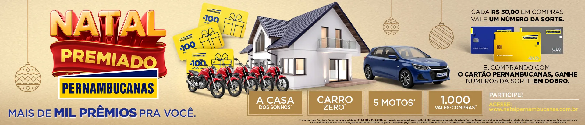 Promoção Natal Premiado Pernambucanas 2025