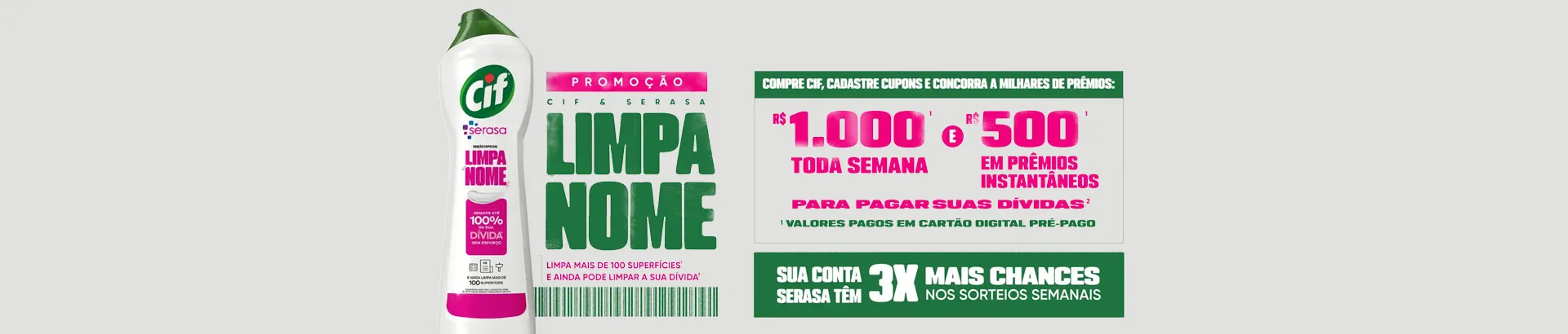 Promoção CIF e Serasa Limpa Nome 2026