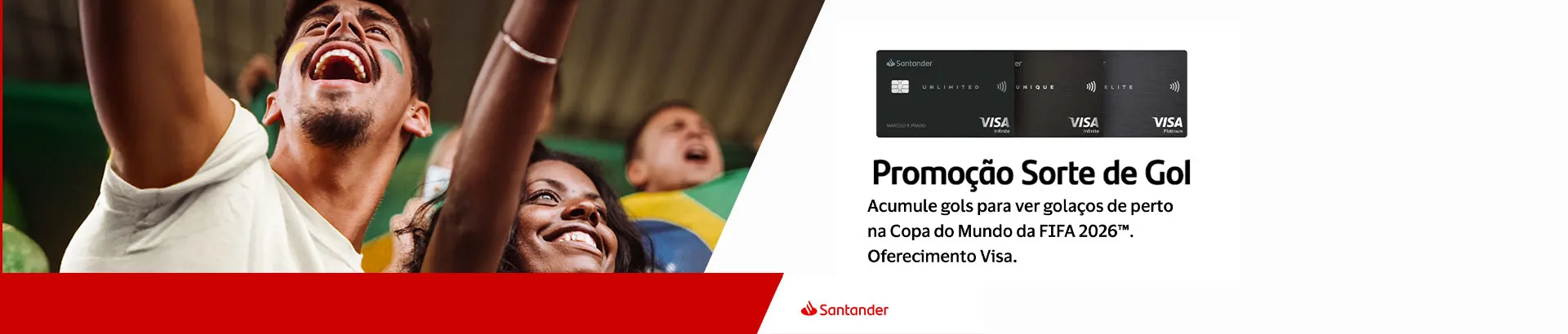 Promoção Visa Santander Sorte de Gol 2026