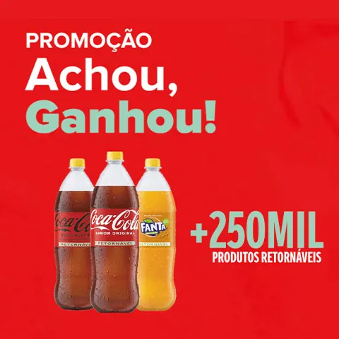 Promoção Coca-Cola Retornável Achou Ganhou 2026